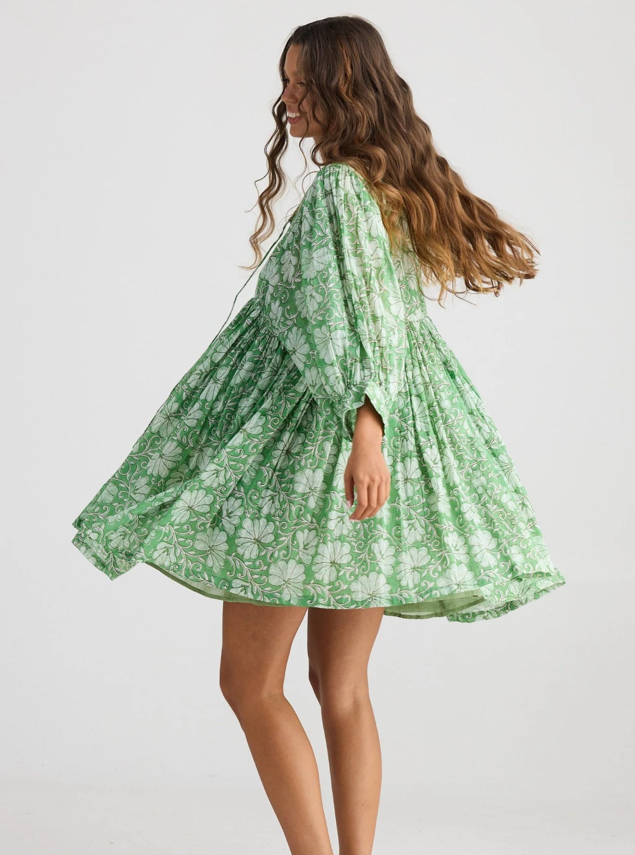 Wisteria Mini Dress - Apple Blossom