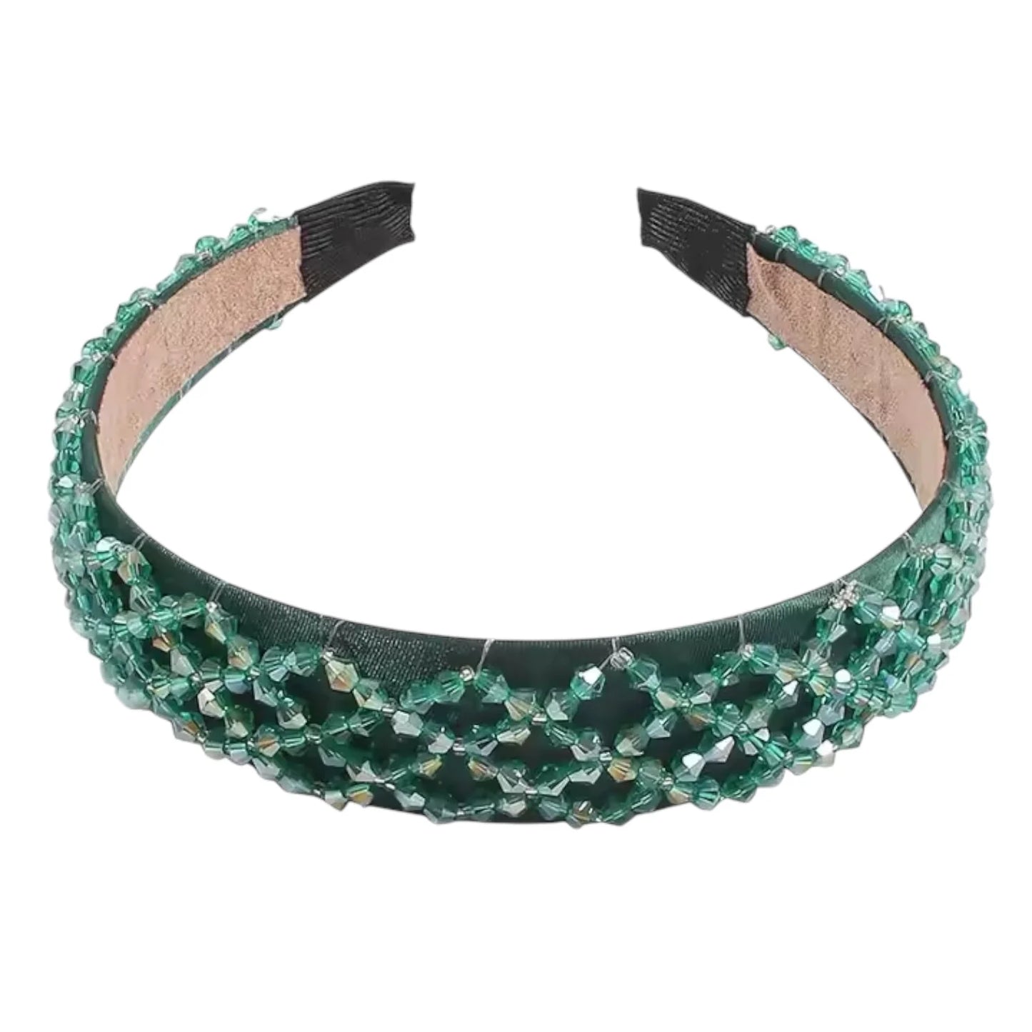Sienna Thin Embellished Headband - Green