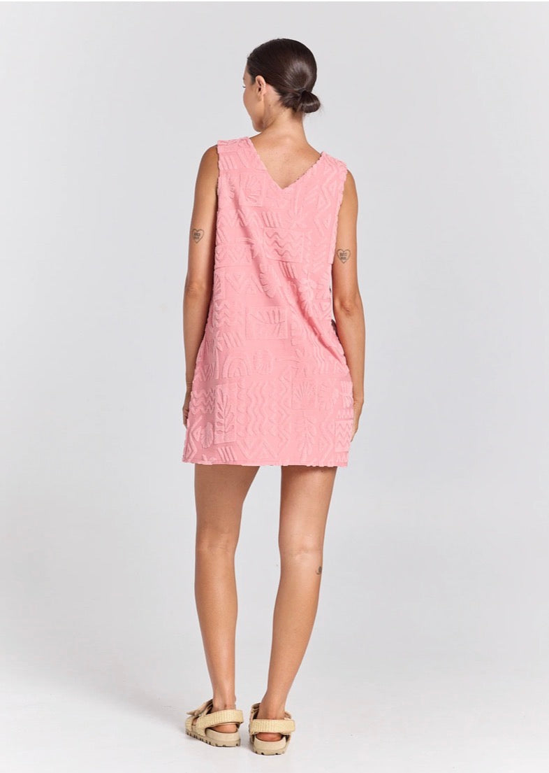 Mai Tai V Tunic Towelling Dress - Rose