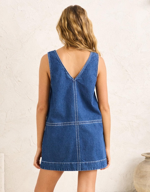Cece Contrast Stitch Mini Dress