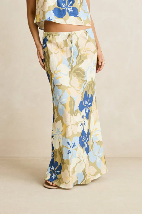 BLANCA FLORAL BIAS CUT MAXI SKIRT