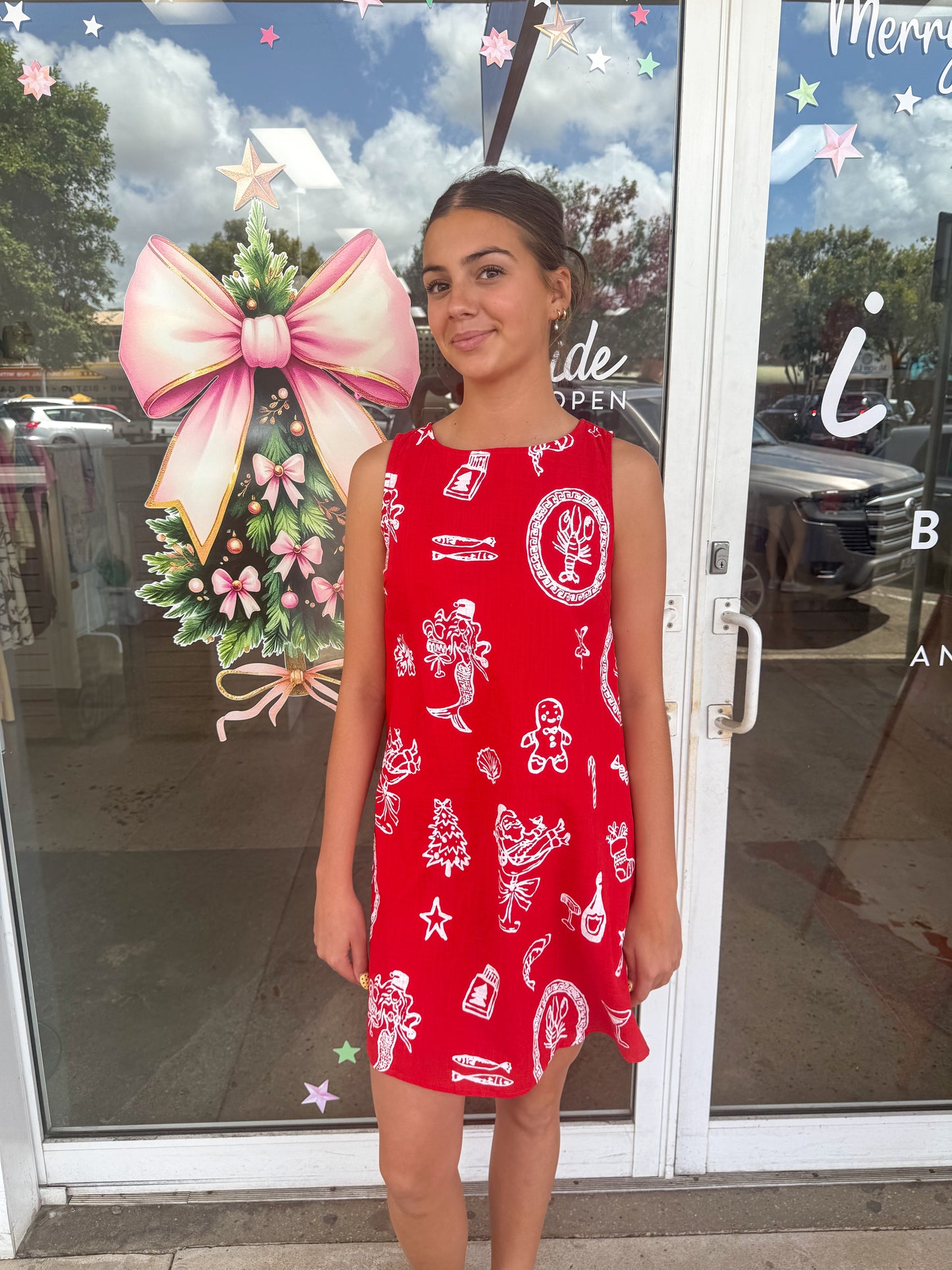 Tis’ The Season Mini Dress - Red & White