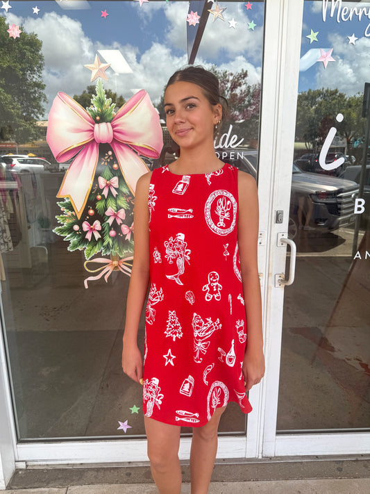 Tis’ The Season Mini Dress - Red & White