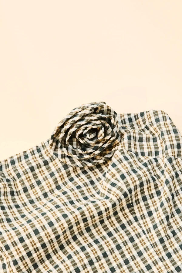 Lottie Check Top Brown