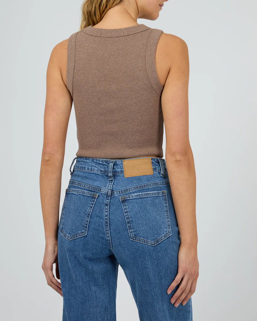 PIA CROP TANK BROWN