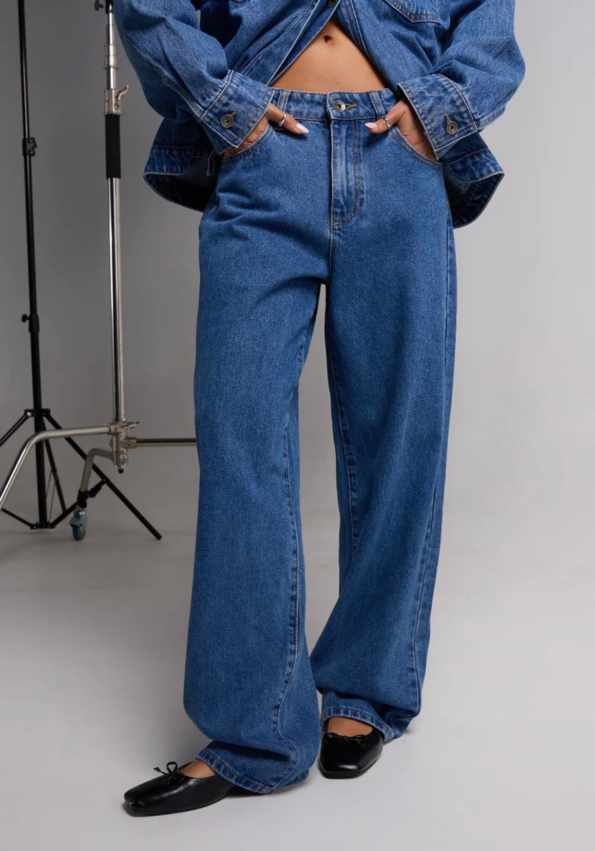 JADE BAGGY JEAN MID BLUE