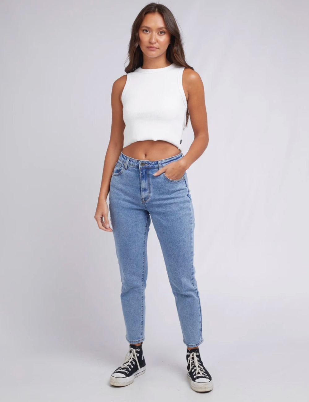 PIA CROP TANK - White