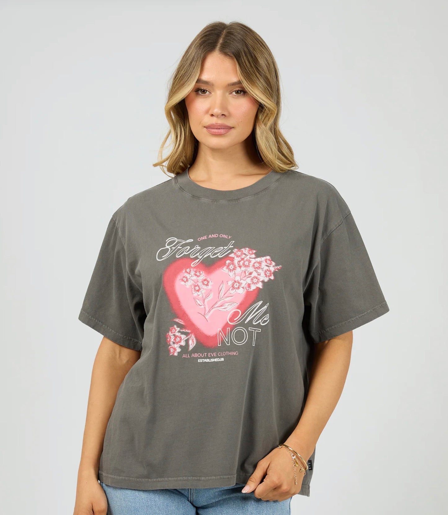 FORGET ME NOT BOX TEE CHARCOAL