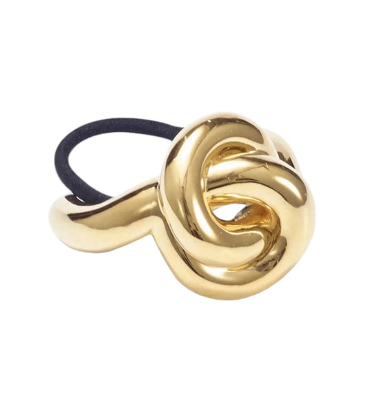 Gold Knot Elastic Hair Tie