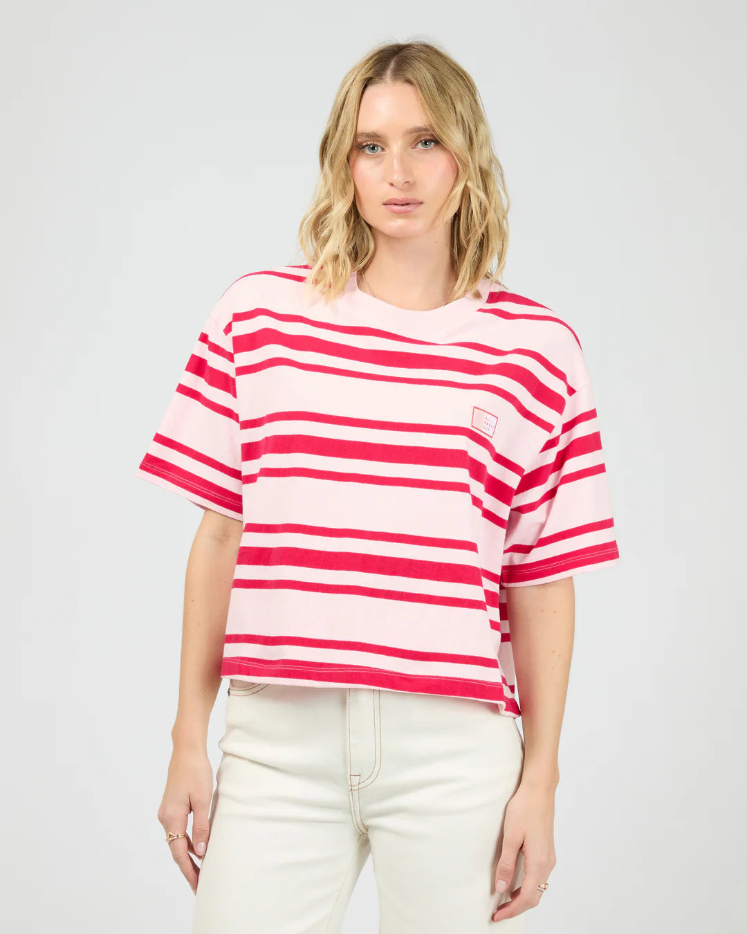 RUBY CROP RELAXED TEE RED
