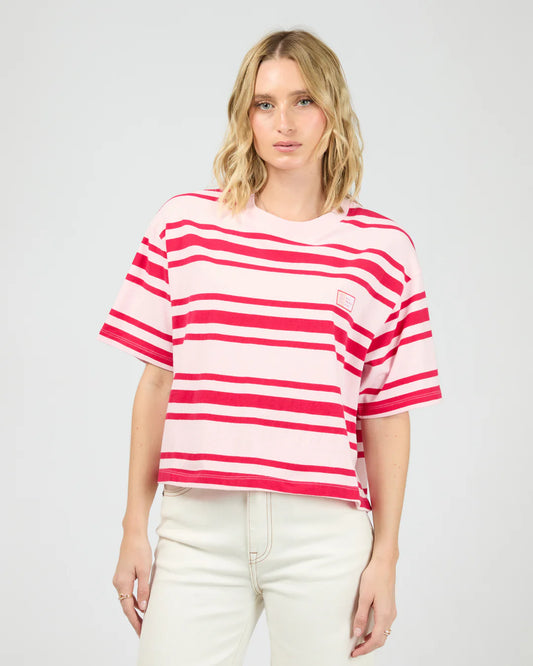 RUBY CROP RELAXED TEE RED