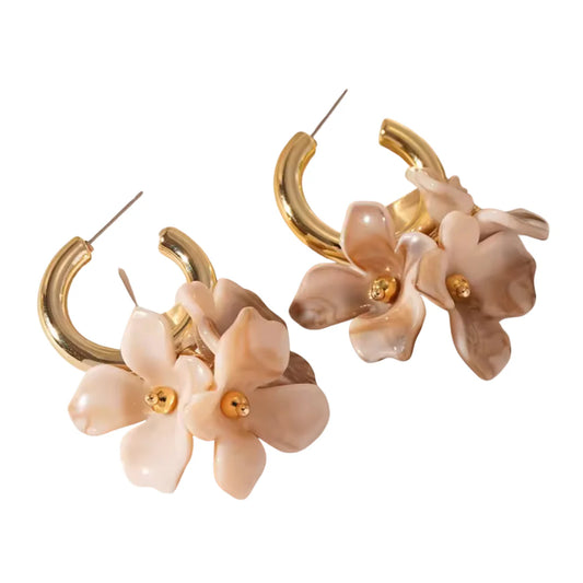 Fliss Bone Flower Hoops