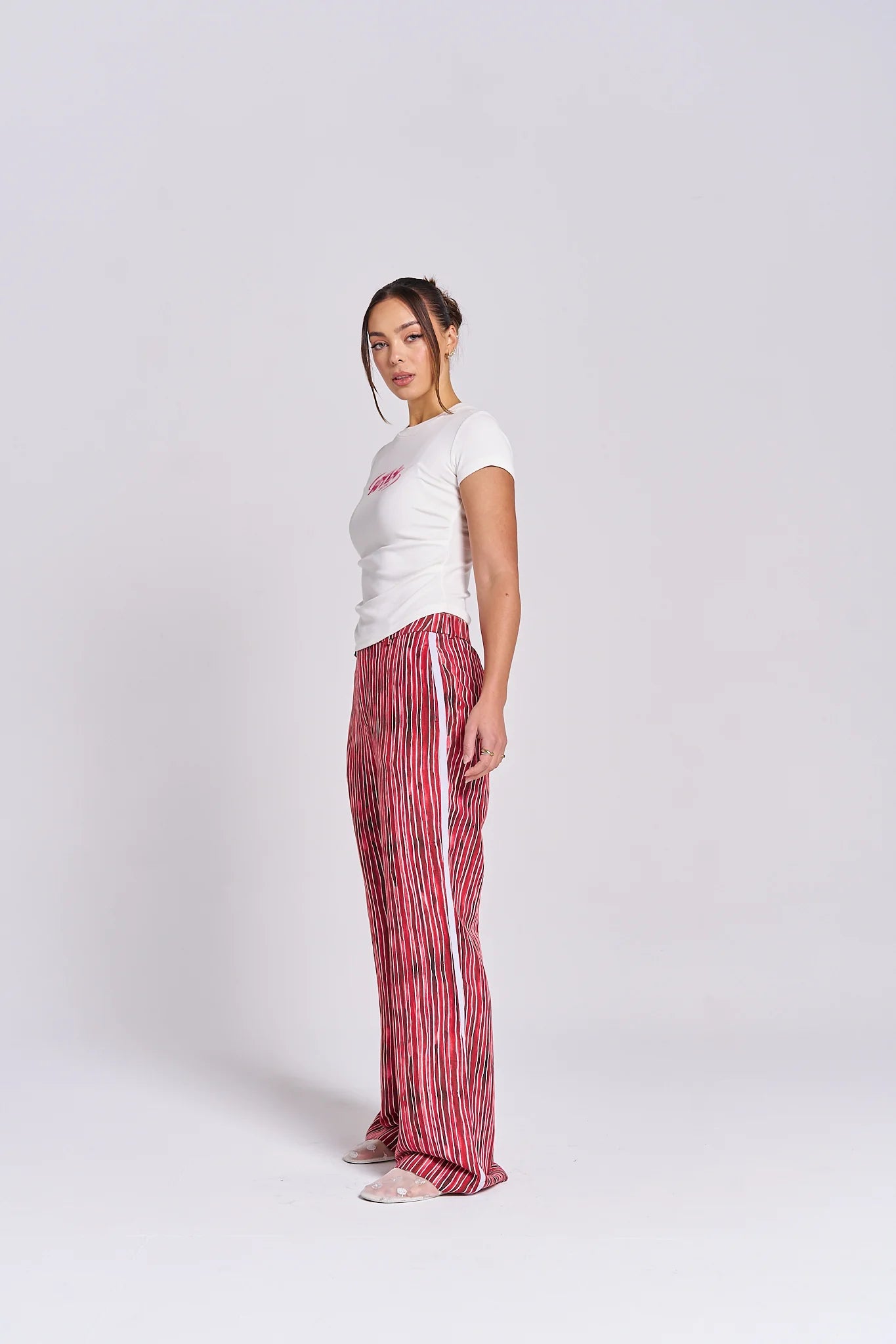 POMEGRANATE LINEN PANTS