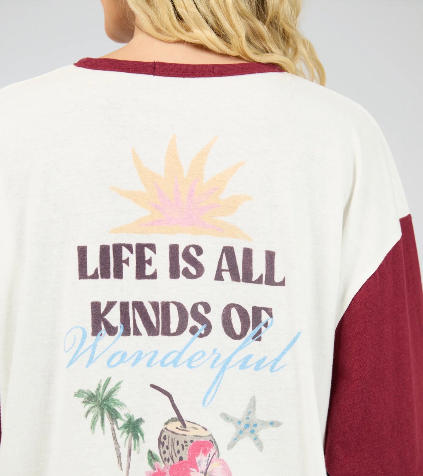 PARADISE OVERSIZED TEE WINE
