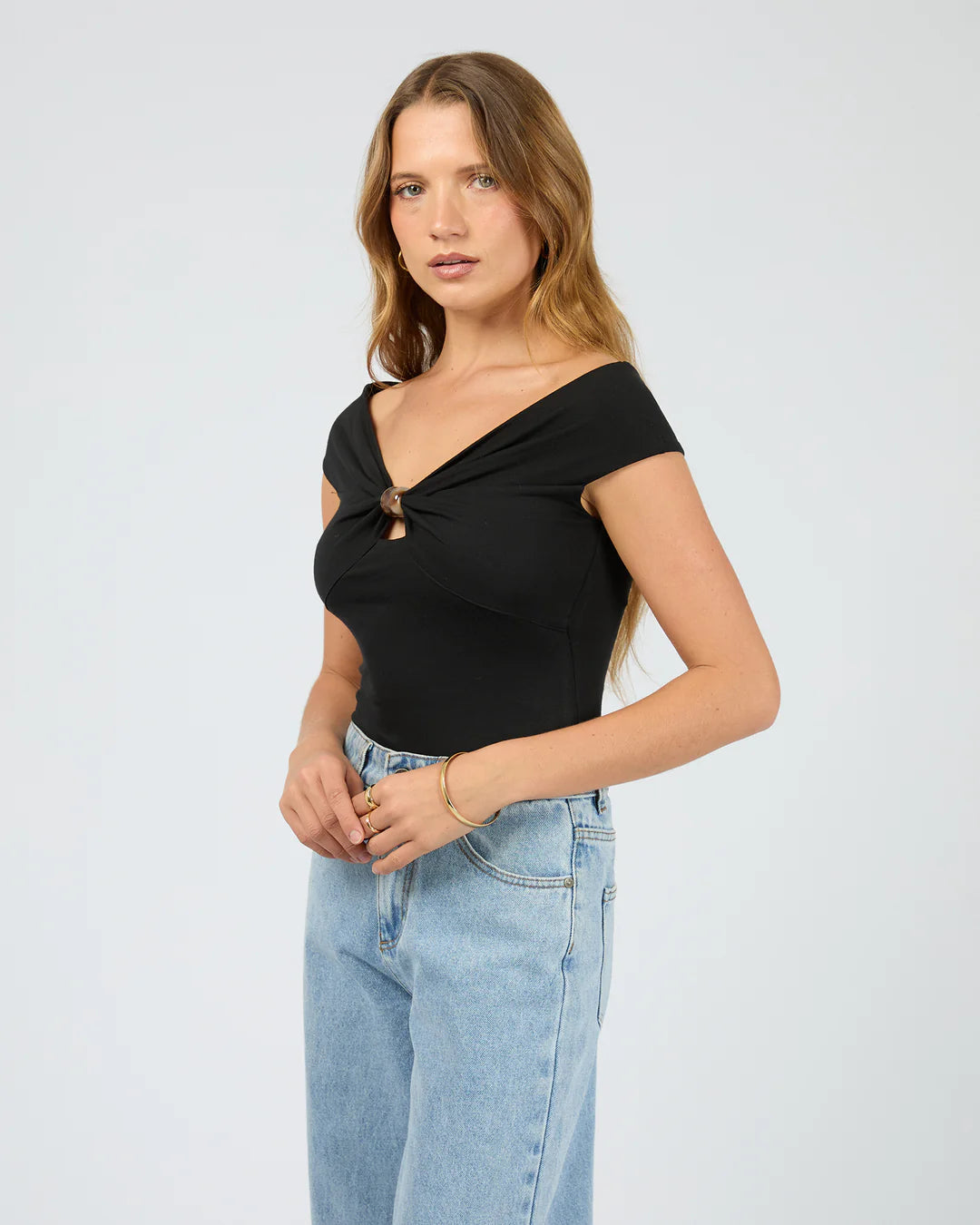 ATLAS OFF SHOULDER TOP BLACK