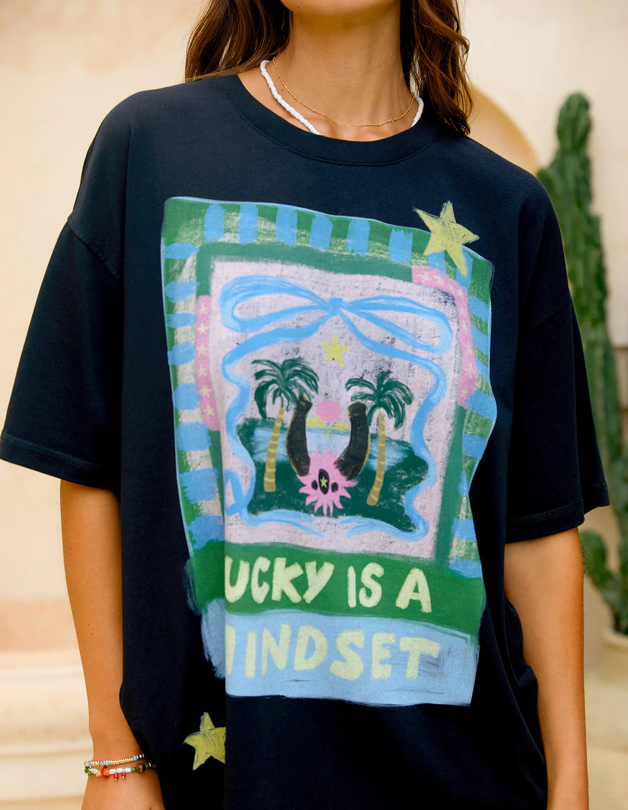 Lucky Star Tee Washed Black