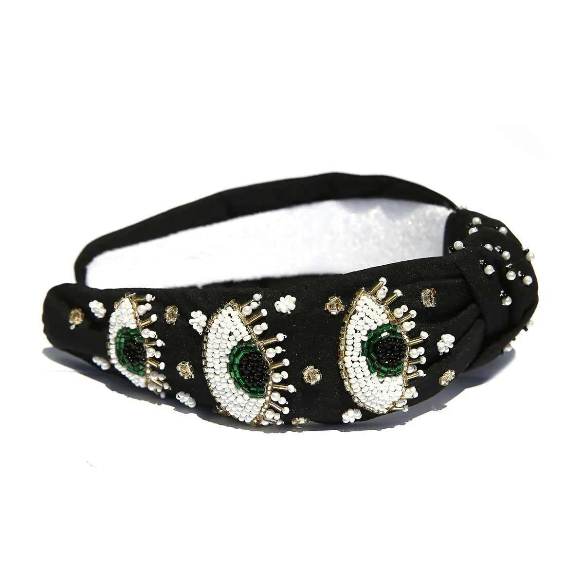 Eye Top Knot Beaded Headband