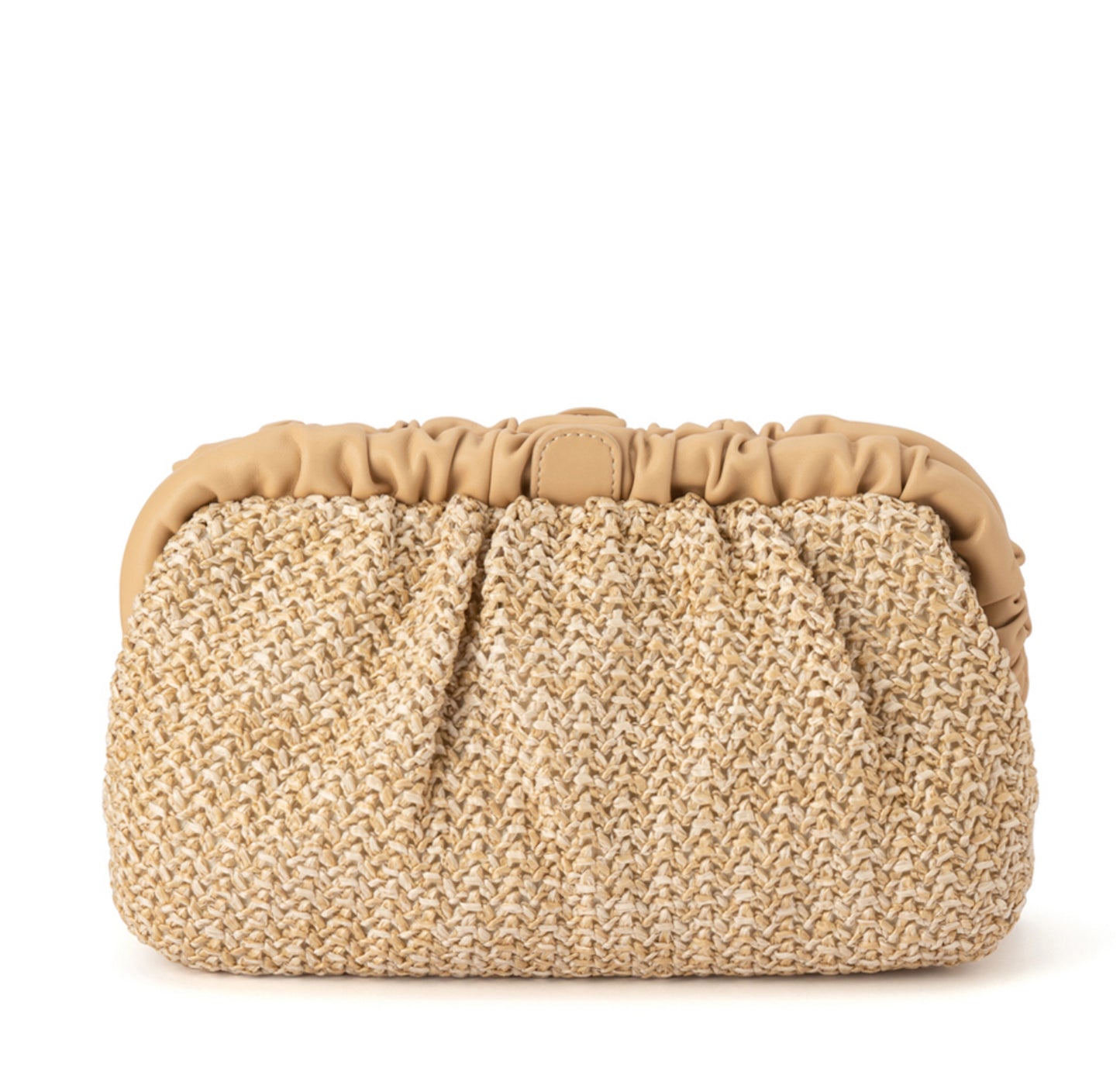 AMALIA PLEATED WOVEN CLUTCH - Natural