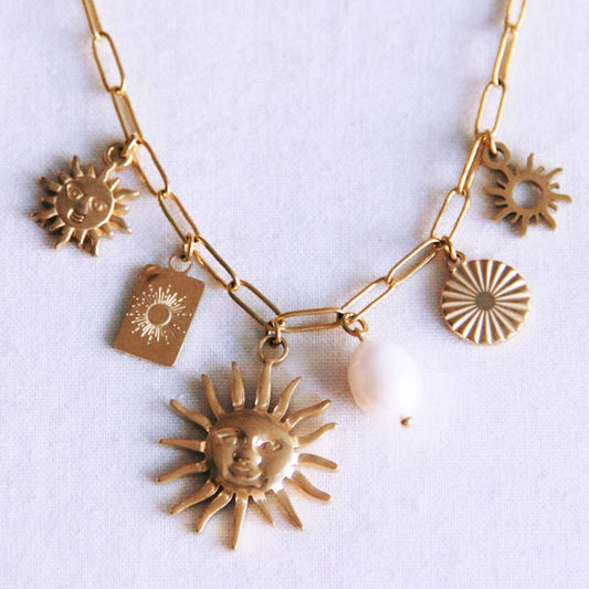 Charm necklace 'Sun Lover' – gold