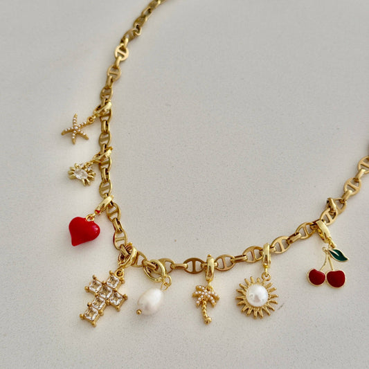 Faith, Love & Palm Trees Charm Necklace