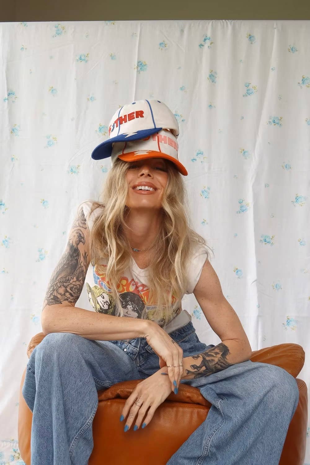 MOTHER Lightning Bolt Cap - Orange