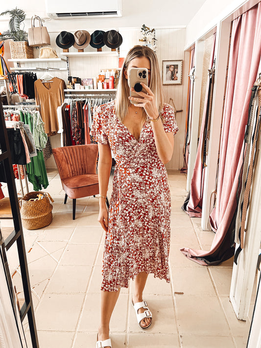 Susanna Wrap Dress - Rosewood Floral